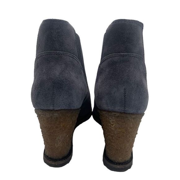 Trask Gray Purple Suede Chelsea Wedge Ankle Wedge Bootie Boots Size 8M - Picture 6 of 8